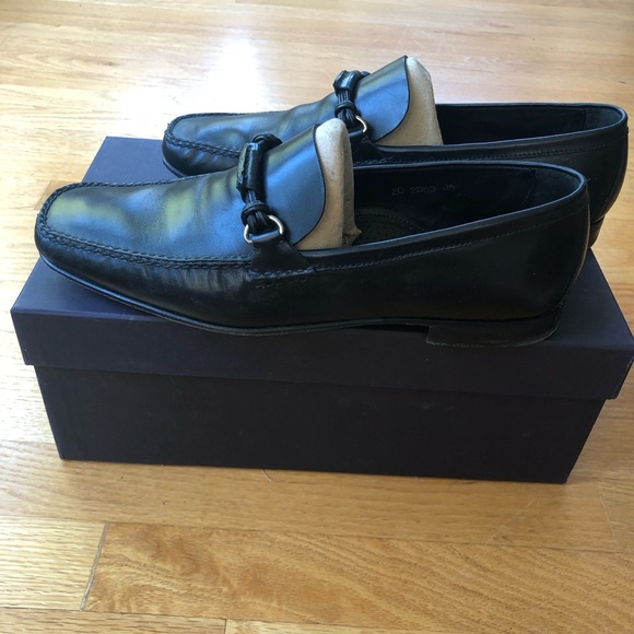 Authentic PRADA Men Leather Shoes/ Loafers US Size 10.5 Prada size 9.5 - Picture 3 of 11